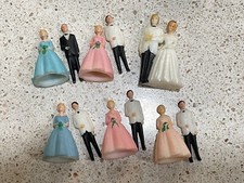 Lote de mini enfeites de bolo de casamento estatuetas de plástico vintage para decoração de cupcake, usado comprar usado  Enviando para Brazil