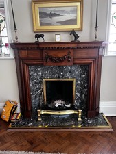 Mahogany fireplace brass for sale  BURY