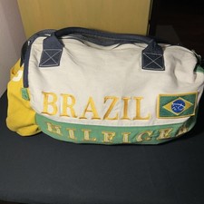 Bolsa de lona vintage anos 90 Tommy Hilfiger Brasil Duffle viagem academia grande soletrar comprar usado  Enviando para Brazil