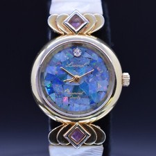 Antigo LUCORAL Mosaico Genuíno Natural Opala & Diamante Relógio Feminino BATERIA NOVA comprar usado  Enviando para Brazil