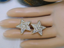 Brincos de estrela de cristal Swarovski novos de estoque vintage assinado com logotipo de cisne comprar usado  Enviando para Brazil