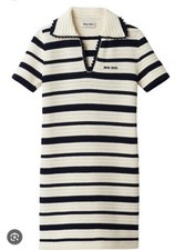 Vestido de crochê padrão listrado Miu Miu nude tamanho 36 100% lã novo sem etiquetas RN.98339 comprar usado  Enviando para Brazil