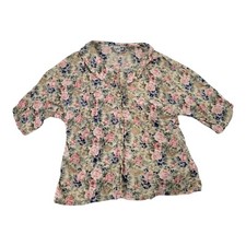 Blusa Krazy Kat Multicolorida Floral Botão Frontal Vintage Feminina Tamanho M, usado comprar usado  Enviando para Brazil