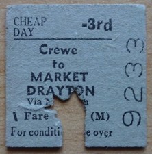 Btc railway ticket for sale  MARKET DRAYTON