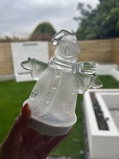 Frosted plastic snowman for sale  Shipping to Ireland