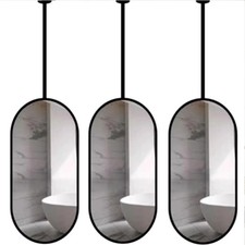 3x Suporte de Teto Espelho Oval Suspensão Banheiro 27"L x 16"W Preto Fosco e Ferragens comprar usado  Enviando para Brazil