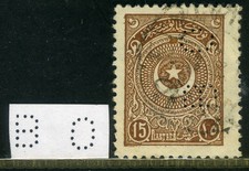 Levant Turkey perfin B O of Ottoman Bank / Banque Otomano em Istambul comprar usado  Enviando para Brazil