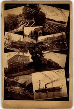 CARTÃO ARMÁRIO C. 1880 NAVIO A VAPOR DOCA PORTO CONSTRUÇÃO CENA RUA VISTAS LONDRES comprar usado  Enviando para Brazil