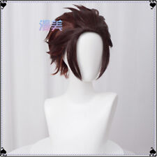 Demon Slayer Kamado Tanjirou Anime Cosplay Peruca Toupee Cabelo Curto Presente comprar usado  Enviando para Brazil