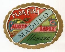 Usado, OLD CIGAR LABEL  TAPACLAVOS "MADURO"  FLOR FINA DE CALIXTO LOPEZ comprar usado  Enviando para Brazil