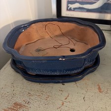 Vaso de bonsai vintage plantador cerâmica esmalte azul 10x8x4 polegadas com bandeja de gotejamento comprar usado Vaso de bonsai vintage plantador cerâmica esmalte azul 10x8x4 polegadas com bandeja de gotejamento comprar usado  Enviando para Brazil