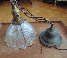 Antique holophane ribbed d'occasion  Expédié en Belgium