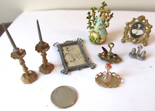 LOTE Antiguo Victoriano CASA DE MUÑECAS Miniaturas Espejo Marco Candelabros Etc. segunda mano  Embacar hacia Argentina