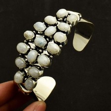 Pulseira ajustável feita à mão pedra preciosa arco-íris pedra da lua 33 Gms AB 3697 comprar usado  Enviando para Brazil
