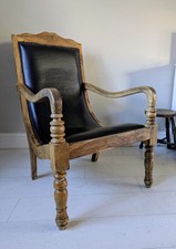 Black leather armchair for sale  SKIPTON