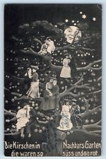 Cartão postal romance casal rosto na lua cerejeira c1910's publicado antigo, usado comprar usado  Enviando para Brazil