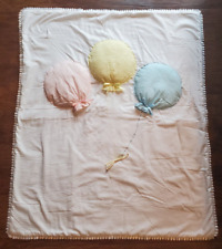 Edredom acolchoado branco com balões rosa, amarelo e azul 40x48" comprar usado  Enviando para Brazil