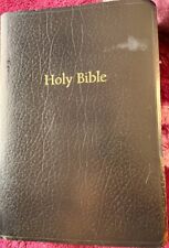 Vtg Holy Bible king James version Super GIANT PRINT Black leather red letter segunda mano  Embacar hacia Argentina