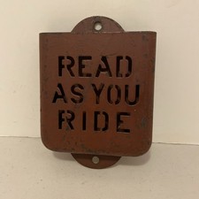 Porta-mapas folheto de metal antigo LEIA ENQUANTO ANDA carrinho ônibus trânsito vintage, usado comprar usado  Enviando para Brazil