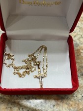 Colar com pingente de crucifixo infantil de dois tons ouro 14k comprar usado  Enviando para Brazil