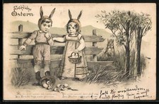 Lithographie kinder hasenohren gebraucht kaufen  Berlin