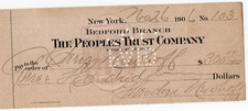 Bedford New York Peoples Trust Company 26 de novembro de 1906 xadrez Brooklyn 7L comprar usado  Enviando para Brazil