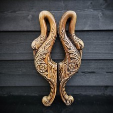 Antigo par de cisnes de madeira esculpidos à mão, pernas de poltrona, pernas de lareira comprar usado  Enviando para Brazil