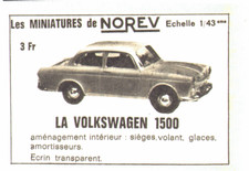 PUB VEHICULE MINIATURE  " NOREV  "   VOLKSWAGEN 1500   1963 comprar usado  Enviando para Brazil