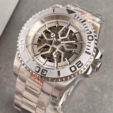 Relógio masculino automático de mergulho 20ATM impermeável 40mm NH70 mostrador oco transparente comprar usado  Enviando para Brazil