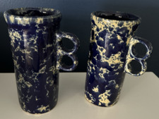 Conjunto de 2 canecas de cerâmica Bennington altura-14 oz caneca gatilho #1371 Vermont ágata azul comprar usado  Enviando para Brazil