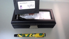Używany, ROMET EUROPA Żółto-zielone pióro wieczne z Schmidt Iridium Nib Point Display Box na sprzedaż  Wysyłka do Poland