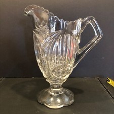 Jarro EAPG US Glass Co Banner com pedestal de mão com cabo de leite, usado comprar usado  Enviando para Brazil