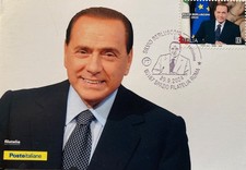 Silvio berlusconi cartolina usato  Roma