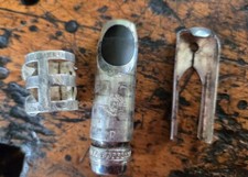 VINTAGE SELMER METAL SOPRANO SAXOFONE BOCAL, LIGADURA, TAMPA D PONTA ABERTURA comprar usado  Enviando para Brazil