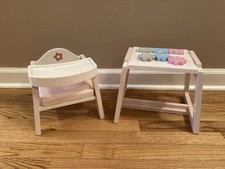Cadeira alta conversível e mesa de brincar American Girl Bitty Baby, usado comprar usado  Enviando para Brazil