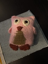Pelúcia de crochê coruja rosa vintage feita à mão comprar usado  Enviando para Brazil