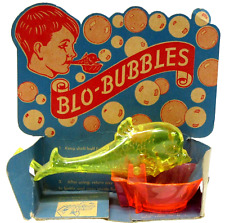 1950 Knickerbocker plástico BLO-BUBBLES cachimbo de bolha em forma de peixe perfeito no cartão comprar usado  Enviando para Brazil