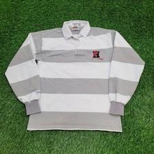 Camisa polo vintage de rugby Harvard-Lacroose pequena 19x26 branca cinza, usado comprar usado  Enviando para Brazil