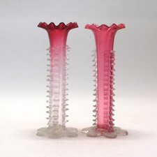 Pair victorian cranberry for sale  DISS