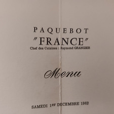 Menu paquebot 1962 d'occasion  Honfleur