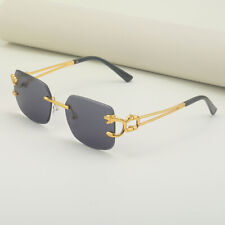 Óculos de sol hip hop moda masculina feminina retrô luxo dourado óculos sem aro, usado comprar usado  Enviando para Brazil