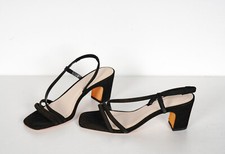 Usado, Sandálias femininas Sandro Paris tamanho 38 UE couro camurça tiras CH1765E comprar usado  Enviando para Brazil