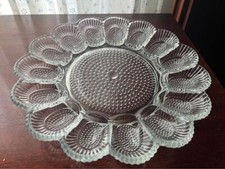 Prato de servir Deviled Egg Indiana Glass Hobnail borda recortada vintage década de 1950, usado comprar usado  Enviando para Brazil