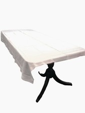 Toalha de mesa de jantar branca vintage grande 78"X102" sem marca 11 guardanapos falhas comprar usado  Enviando para Brazil