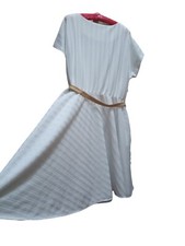 Vestido Vintage Studio 36 Anos 80 ILGWU! Tamanho 20 1/2 White Cottagecore, Pioneer Core comprar usado  Enviando para Brazil