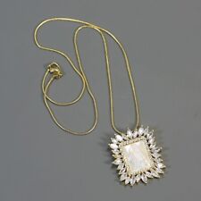 Usado, Colar pingente de Cristo retangular micro pavimentado transparente concha branca Virgem Maria CZ comprar usado  Enviando para Brazil