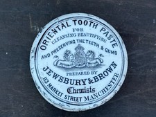 58879 Antigo Vintage Antigo Impresso Tampa de Pote de Pedra de Ferro Pasta de Dentes Jewsbury Marrom comprar usado  Enviando para Brazil