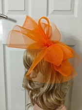 Orange fascinator millinery for sale  SLOUGH