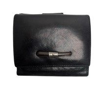 Carteira masculina de couro preta vintage YSL Yves Saint Laurent com alça de buzina comprar usado  Enviando para Brazil