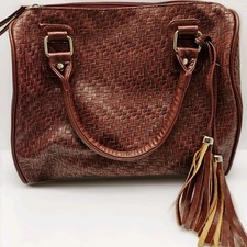 Usado, Bolsa satchel GIANNINI Burgendy cesta tecido couro sintético comprar usado  Enviando para Brazil